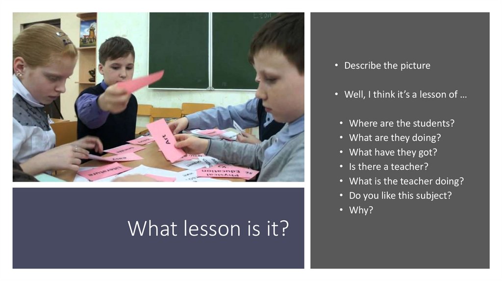 What lesson is it?