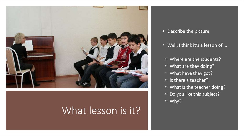 What lesson is it?