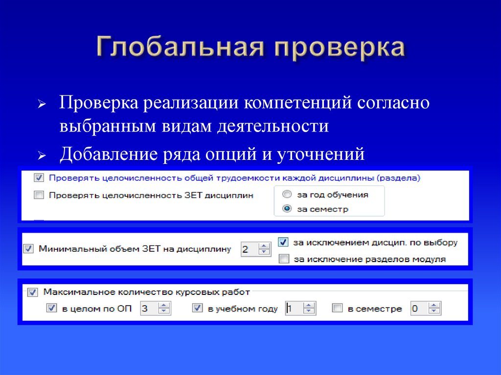 Глобальная проверка