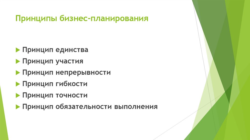 Принципы бизнес-планирования