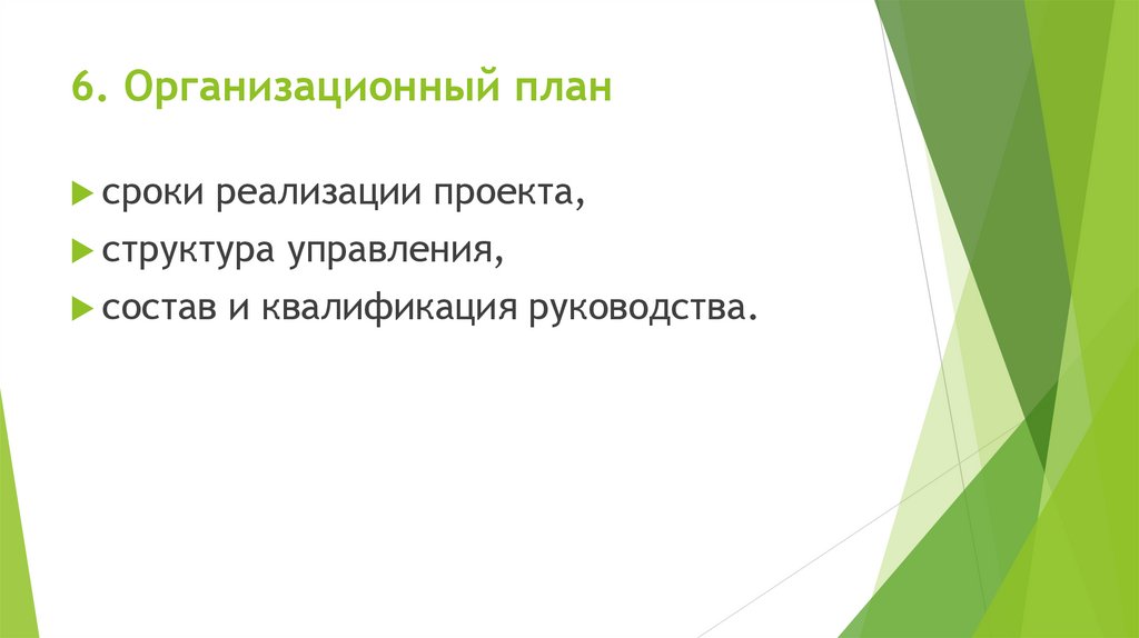 6. Организационный план