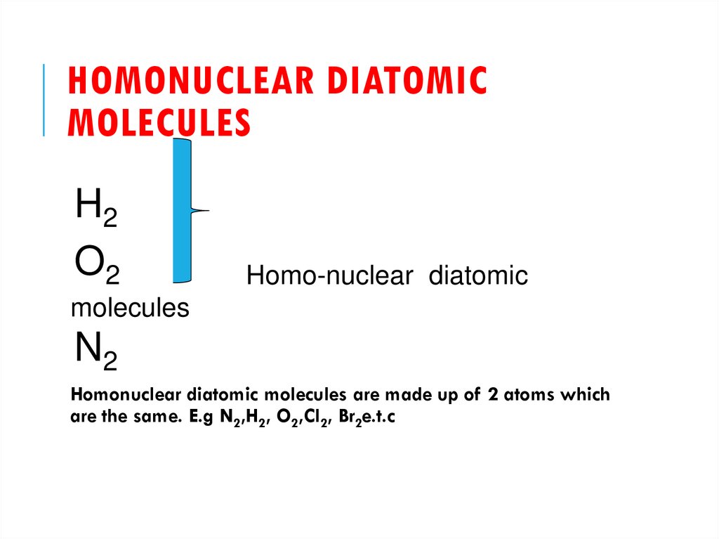HOMONUCLEAR DIATOMIC MOLECULES