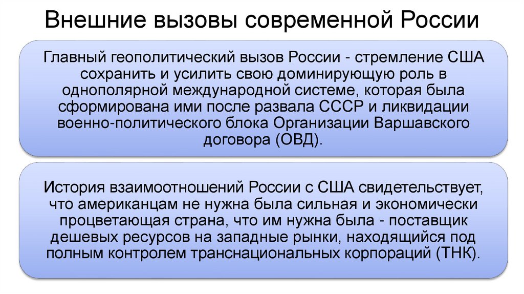 Внешние вызовы современной России