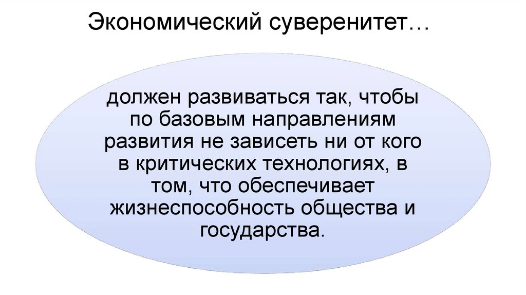 Экономический суверенитет…