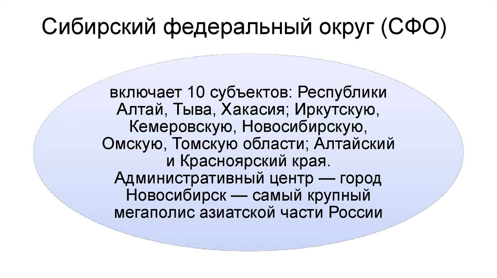 Сибирский федеральный округ (СФО)