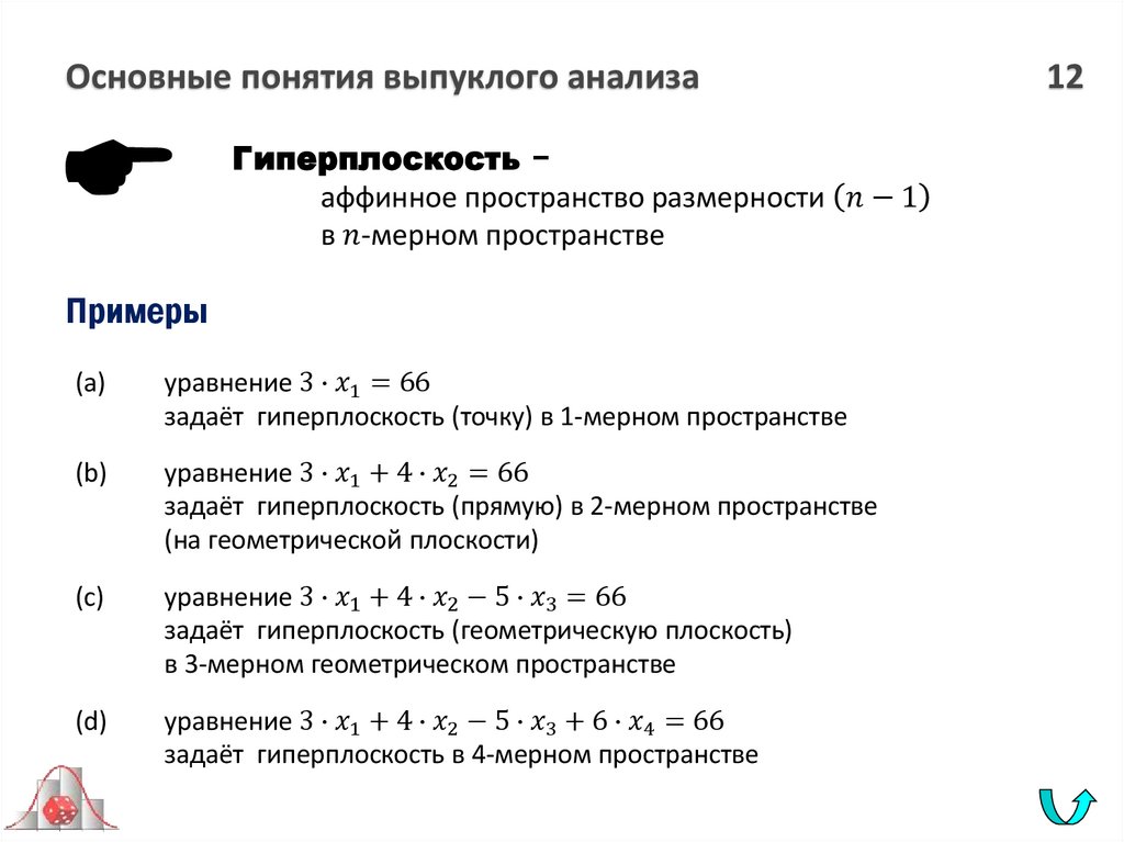 Основные понятия выпуклого анализа 12