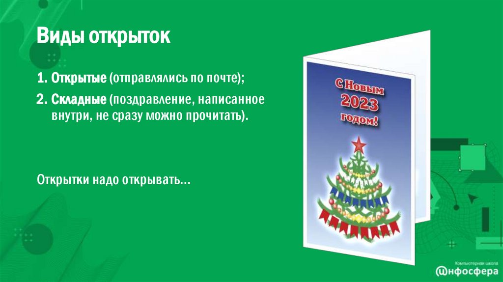 Виды открыток