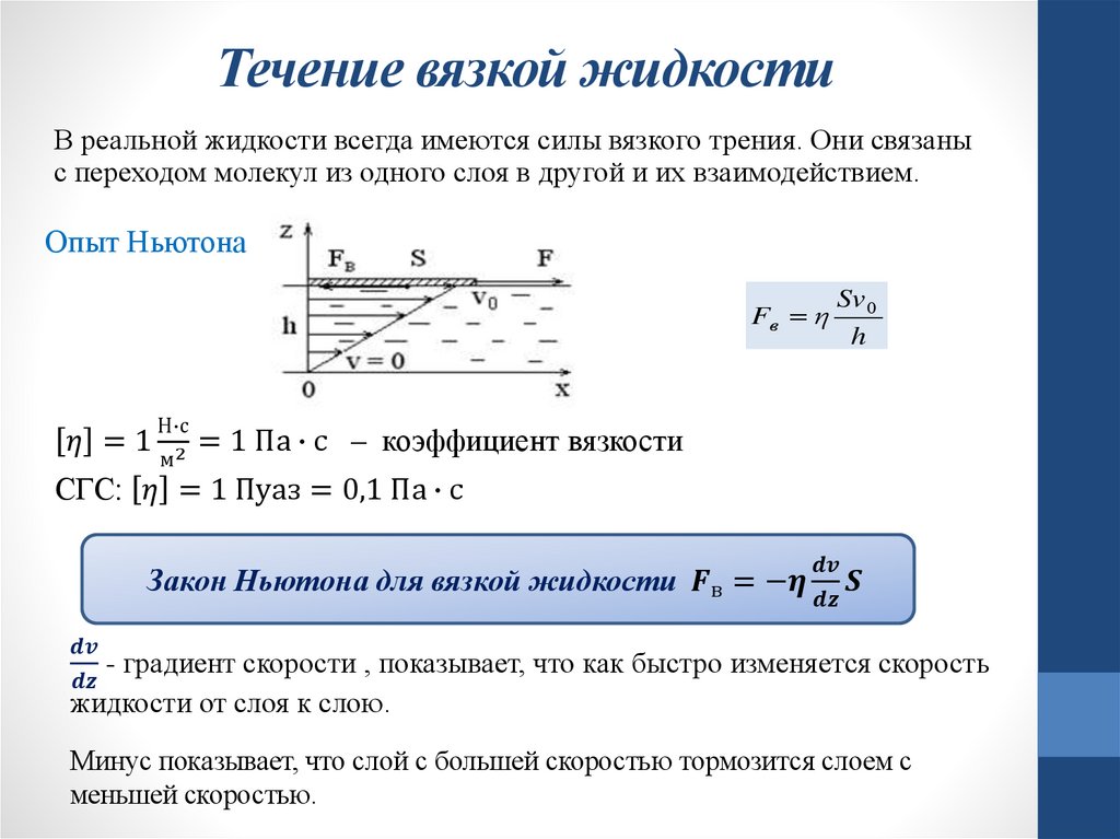 Течение вязкой жидкости