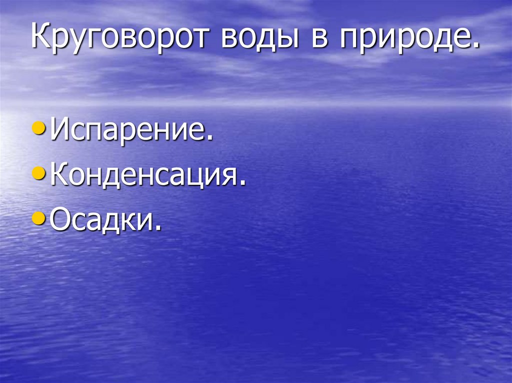 Круговорот воды в природе.