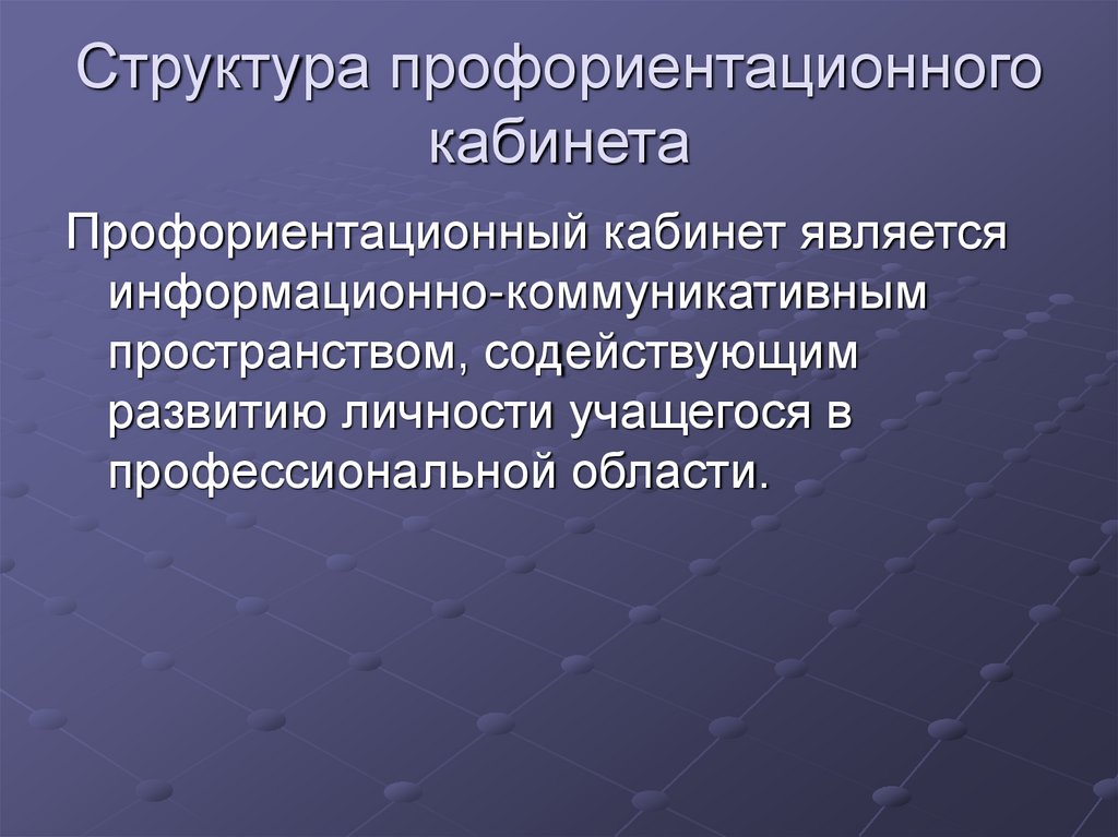 Структура профориентационного кабинета