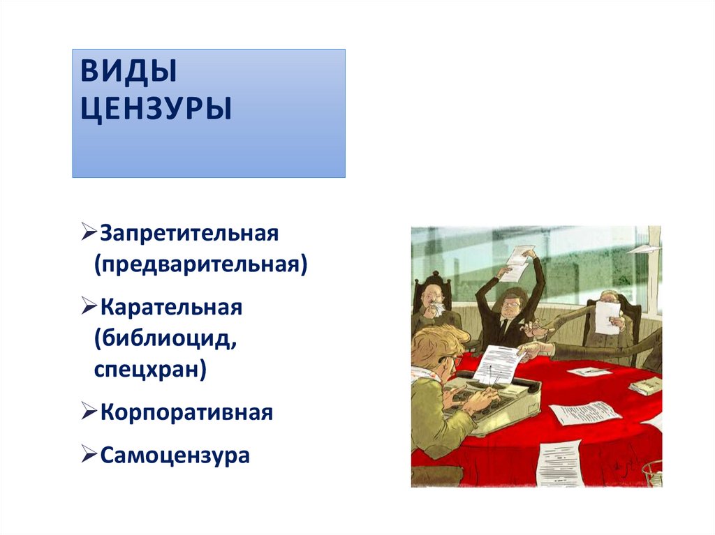 ВИДЫ ЦЕНЗУРЫ