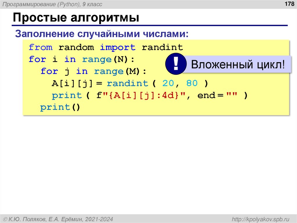 Вывод матриц