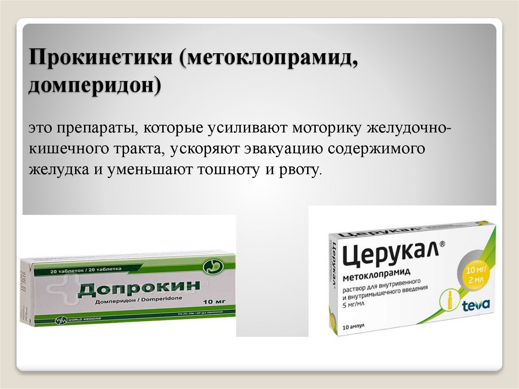 Прокинетики (метоклопрамид, домперидон)