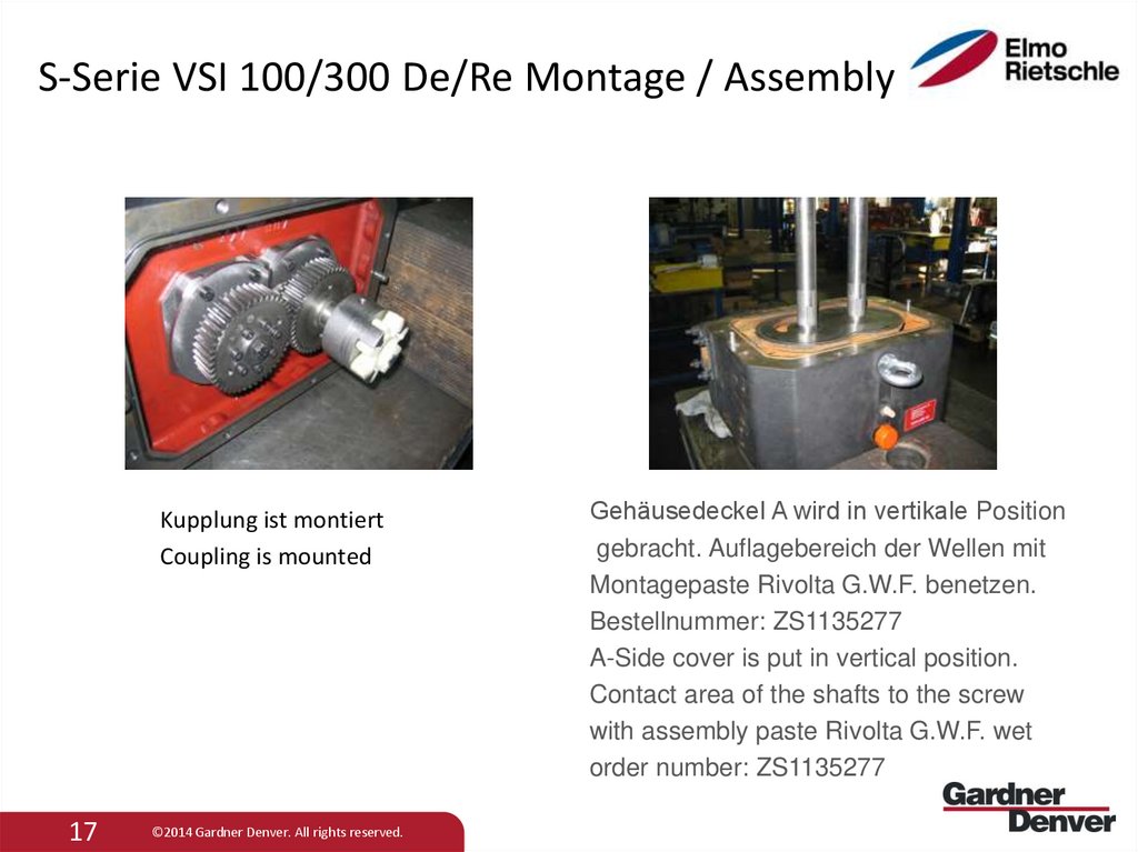 S-Serie VSI 100/300 De/Re Montage / Assembly