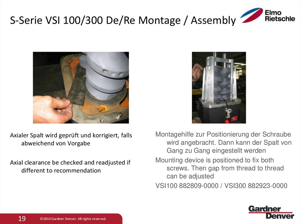 S-Serie VSI 100/300 De/Re Montage / Assembly