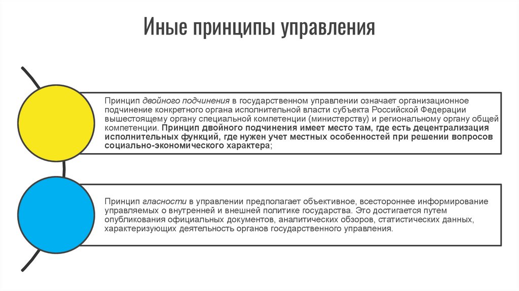 Иные принципы управления