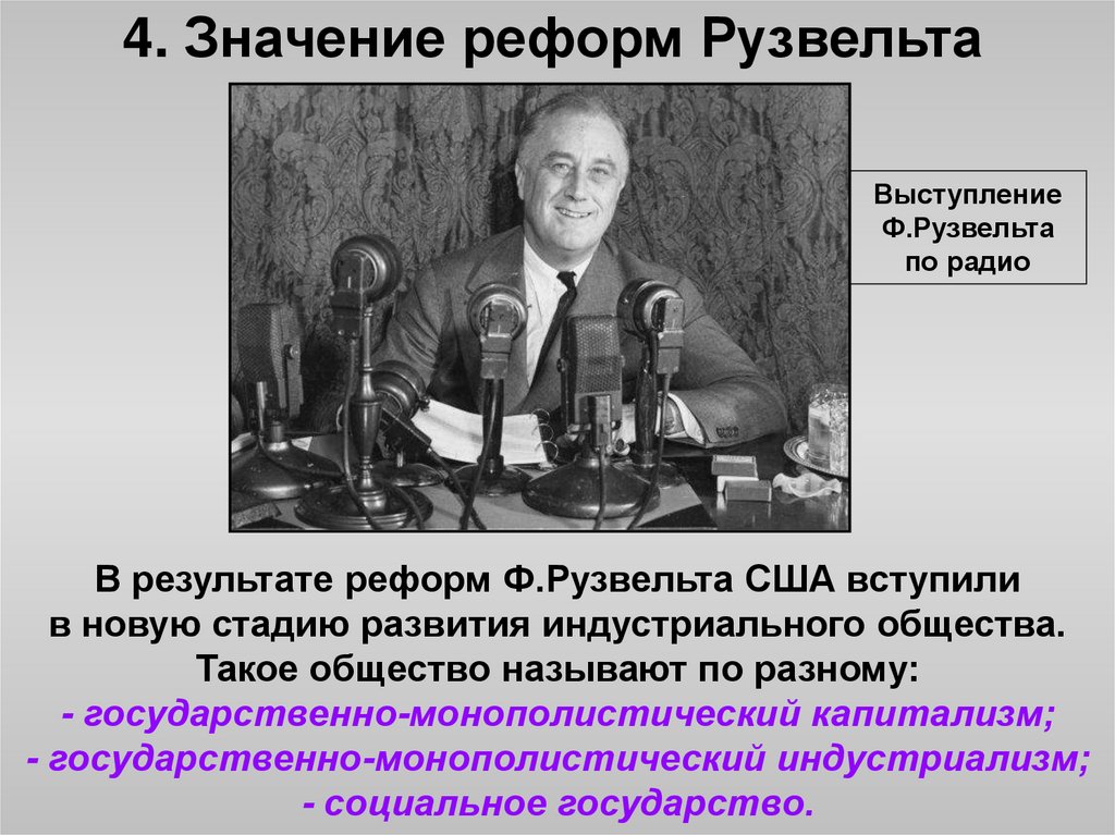 4. Значение реформ Рузвельта