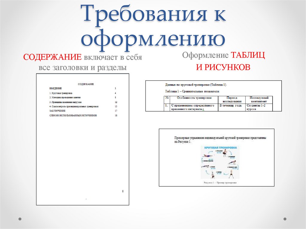Требования к оформлению