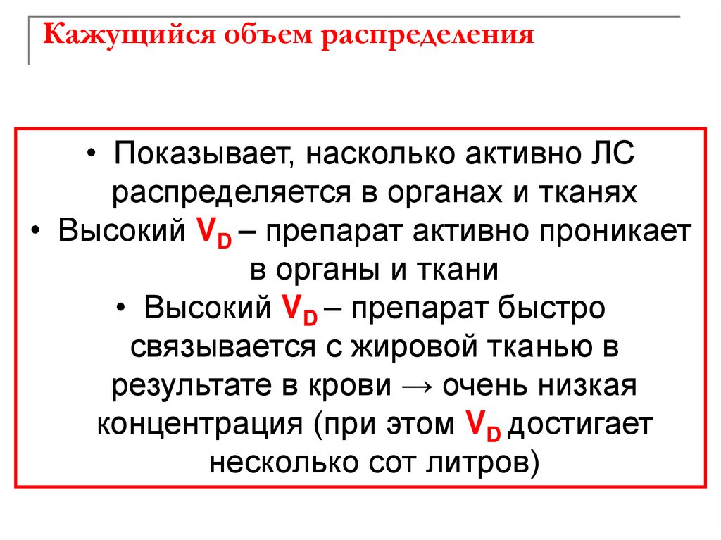 Кажущийся объем распределения