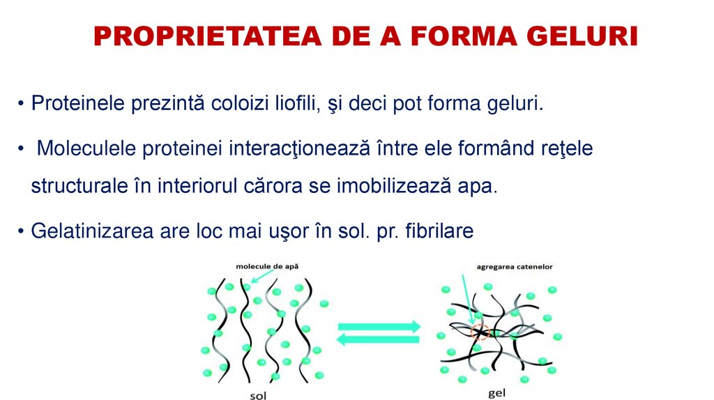 PROPRIETATEA DE A FORMA GELURI