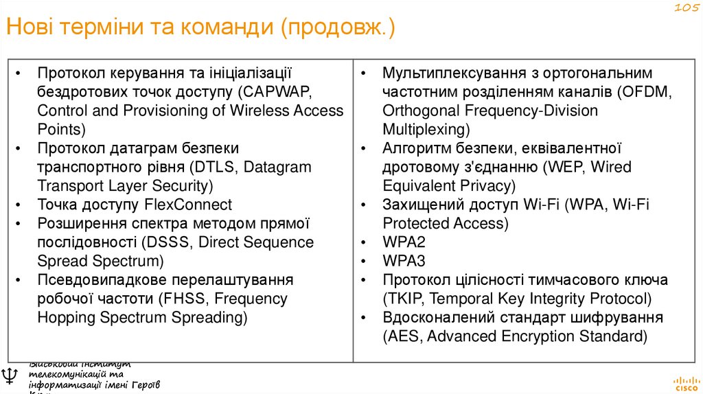 Нові терміни та команди (продовж.)
