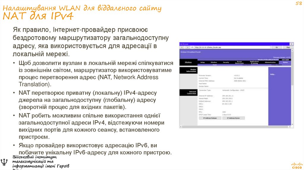 Налаштування WLAN для віддаленого сайту NAT для IPv4