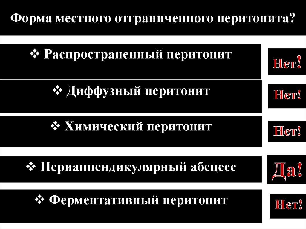 Форма местного отграниченного перитонита?