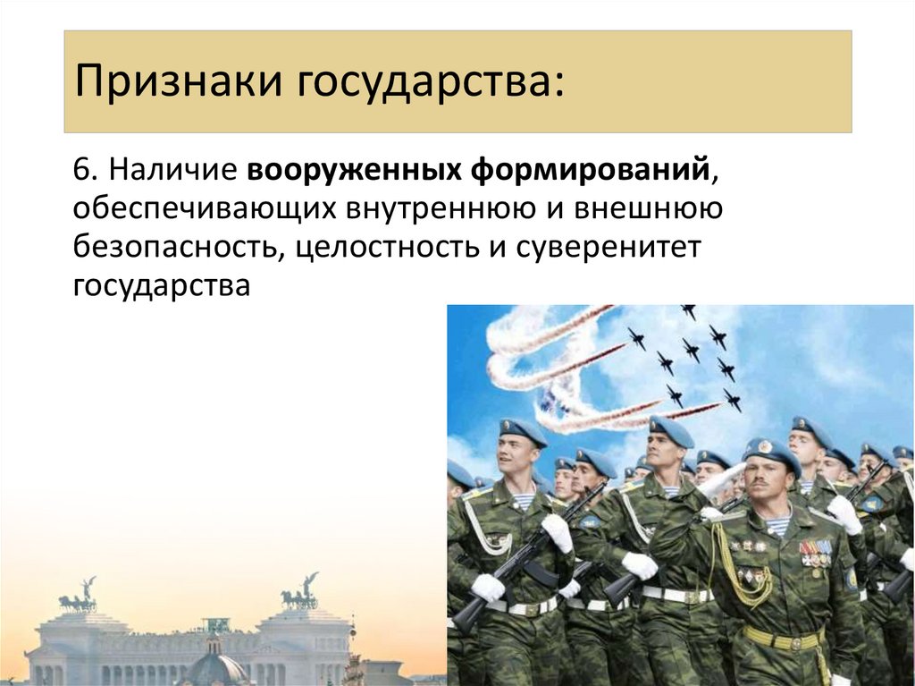 Признаки государства: