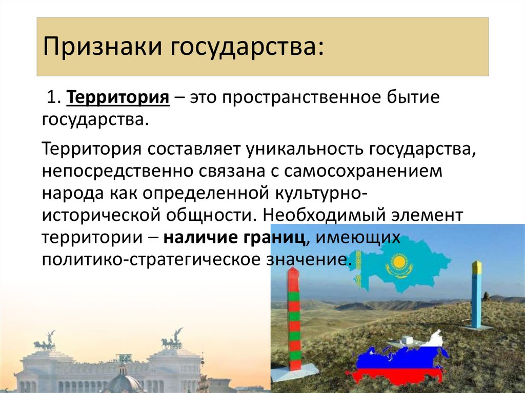 Признаки государства: