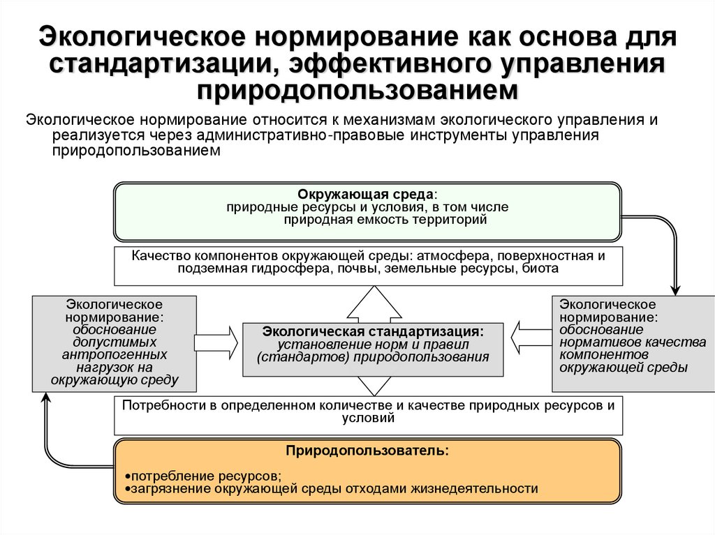 Экологическое нормирование как основа для стандартизации, эффективного управления природопользованием