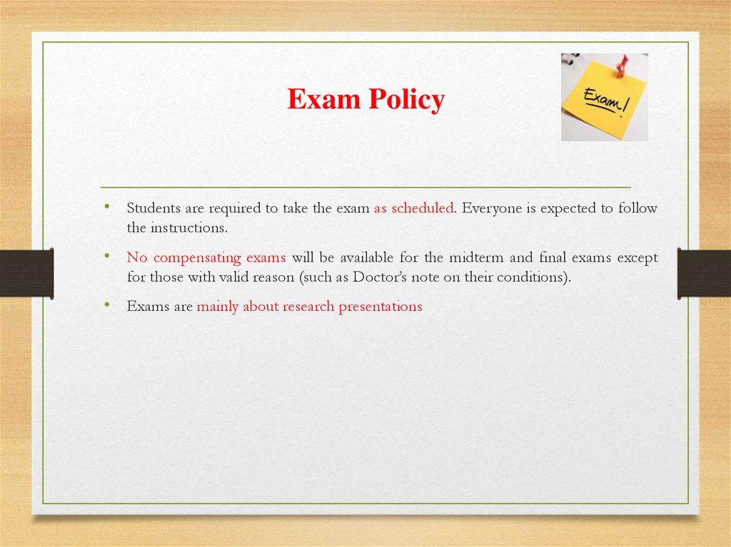 Exam Policy  