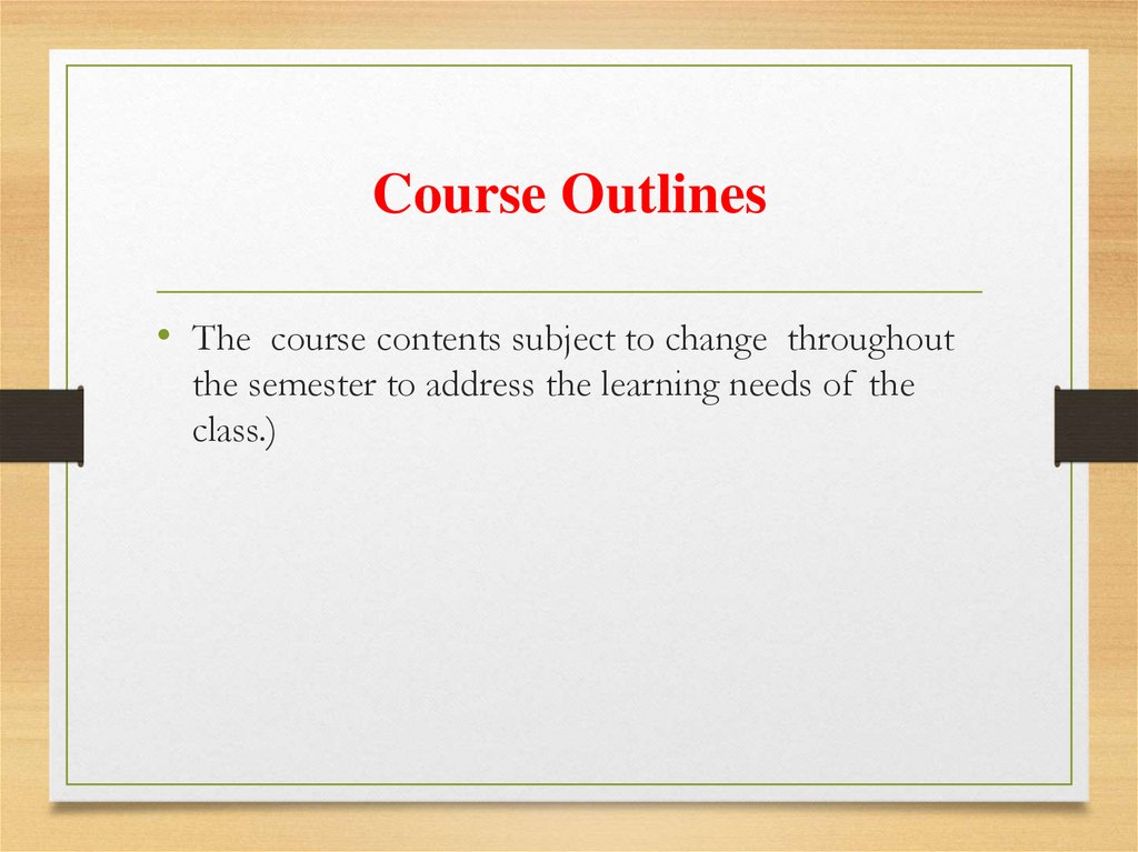 Course Outlines
