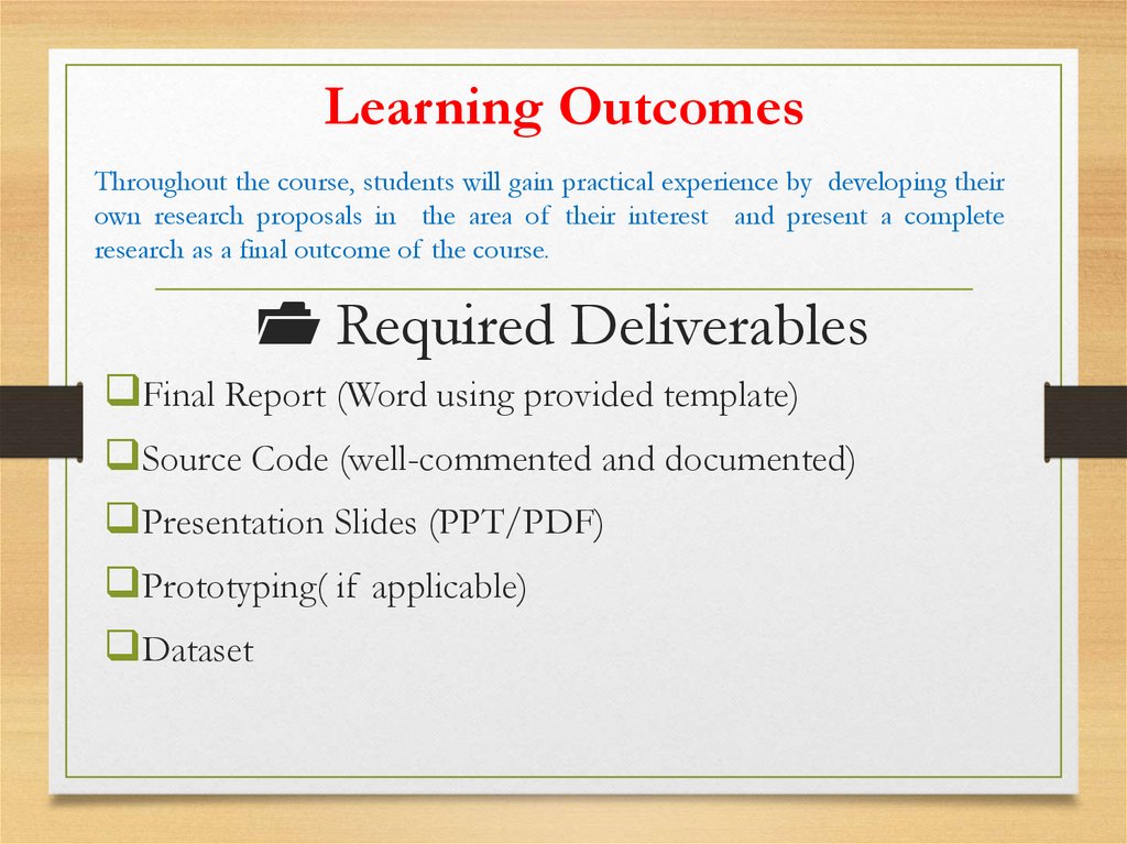 Learning Outcomes