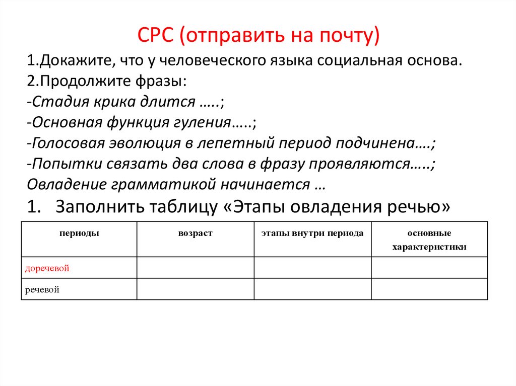 СРС (отправить на почту)
