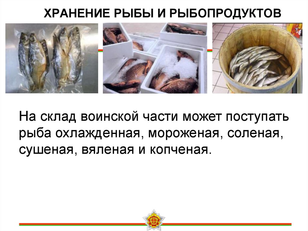 ХРАНЕНИЕ РЫБЫ И РЫБОПРОДУКТОВ