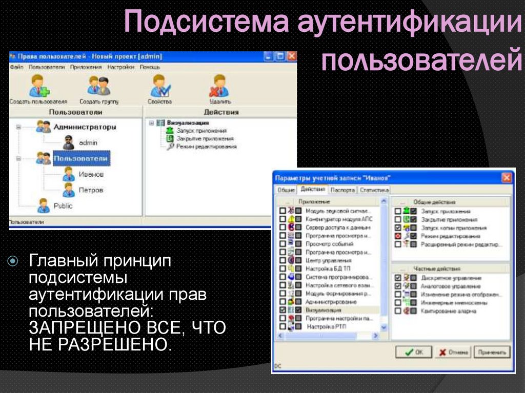 Подсистема аутентификации пользователей