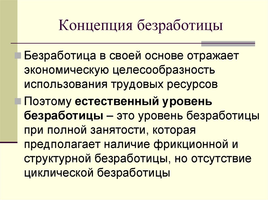 Концепция безработицы