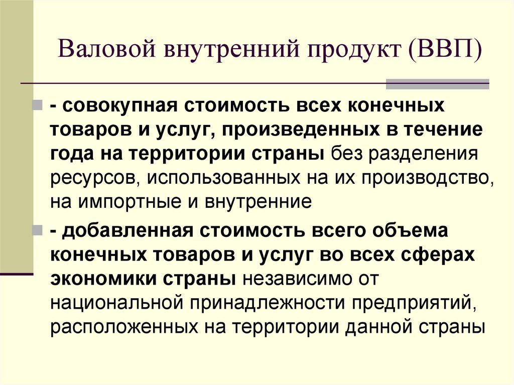 Валовой внутренний продукт (ВВП)