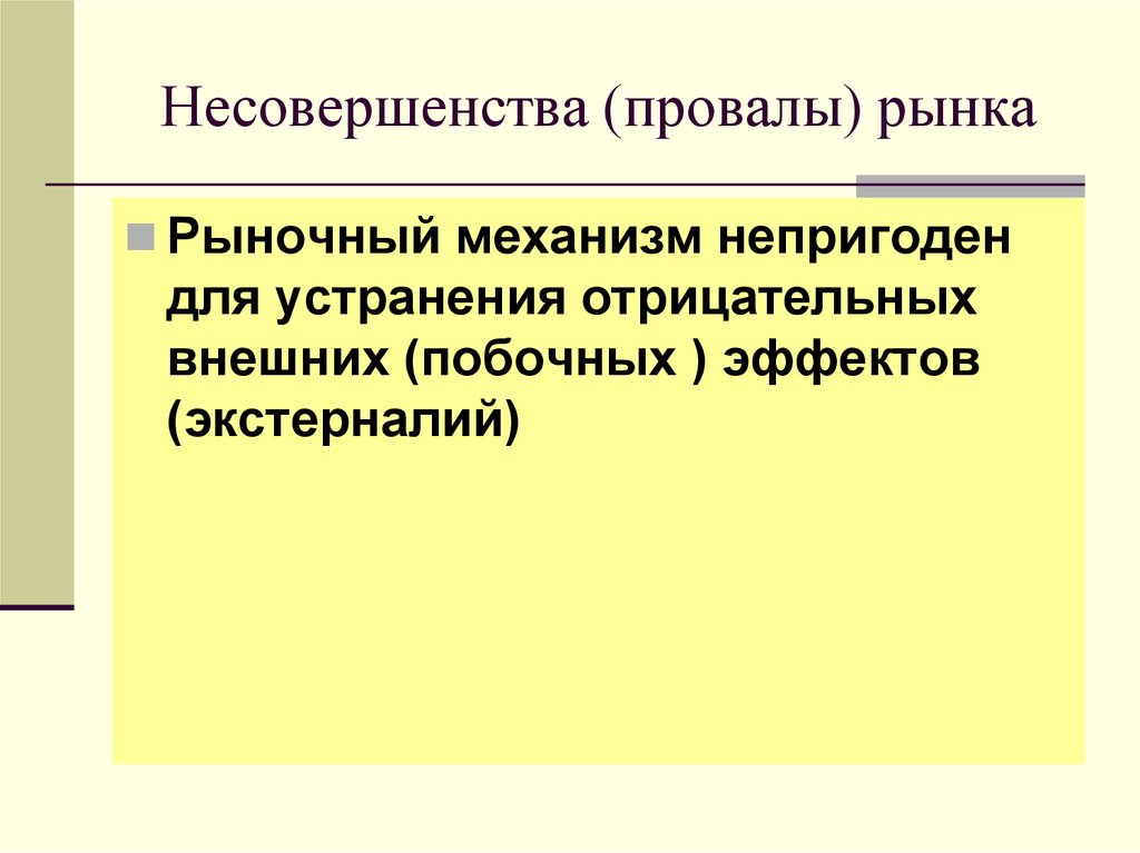 Несовершенства (провалы) рынка