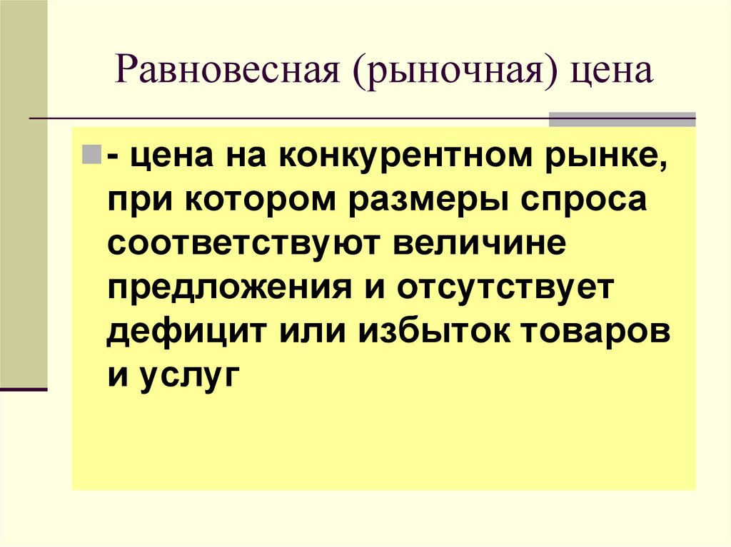 Равновесная (рыночная) цена