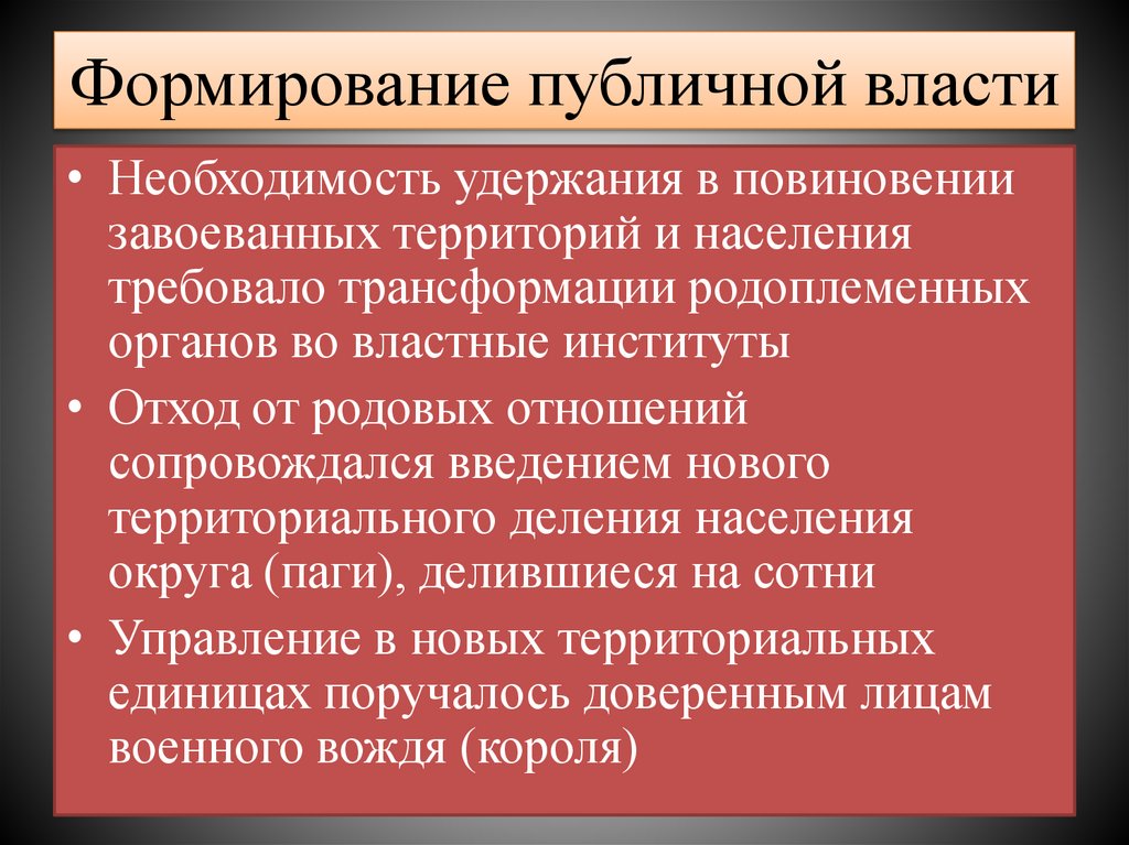 Формирование публичной власти