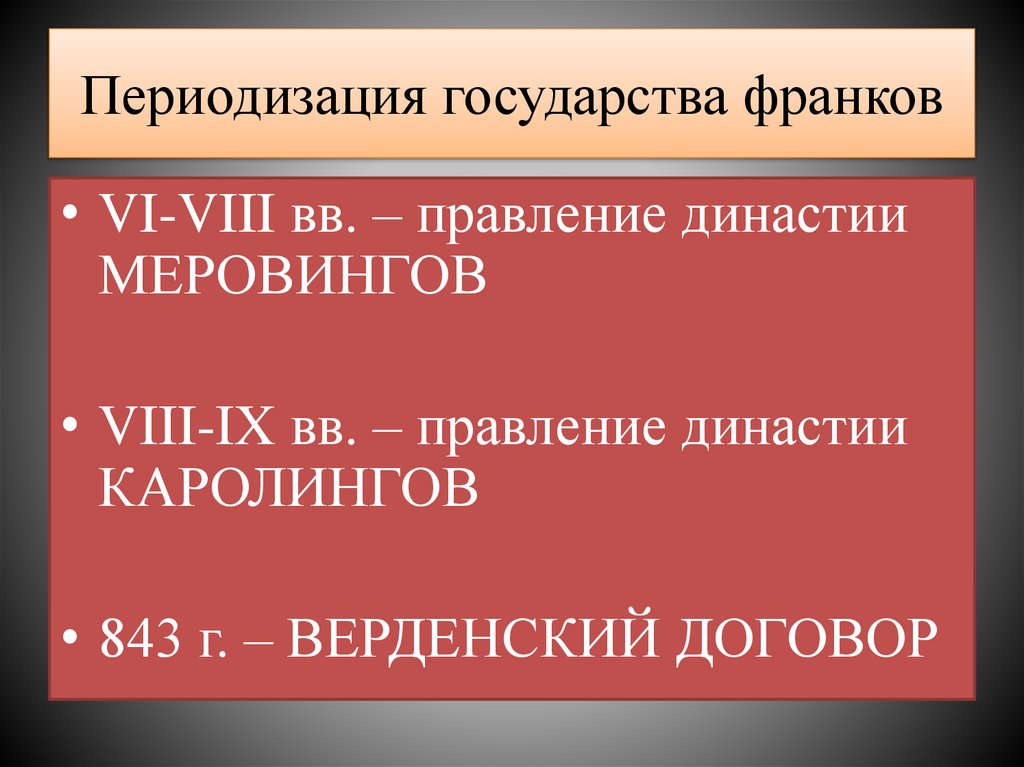 Периодизация государства франков