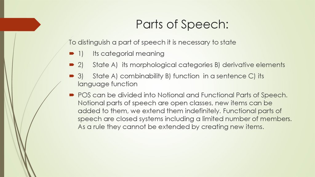 Parts of Speech: