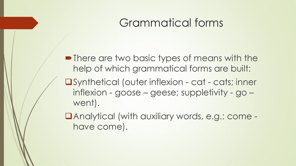 Grammatical forms