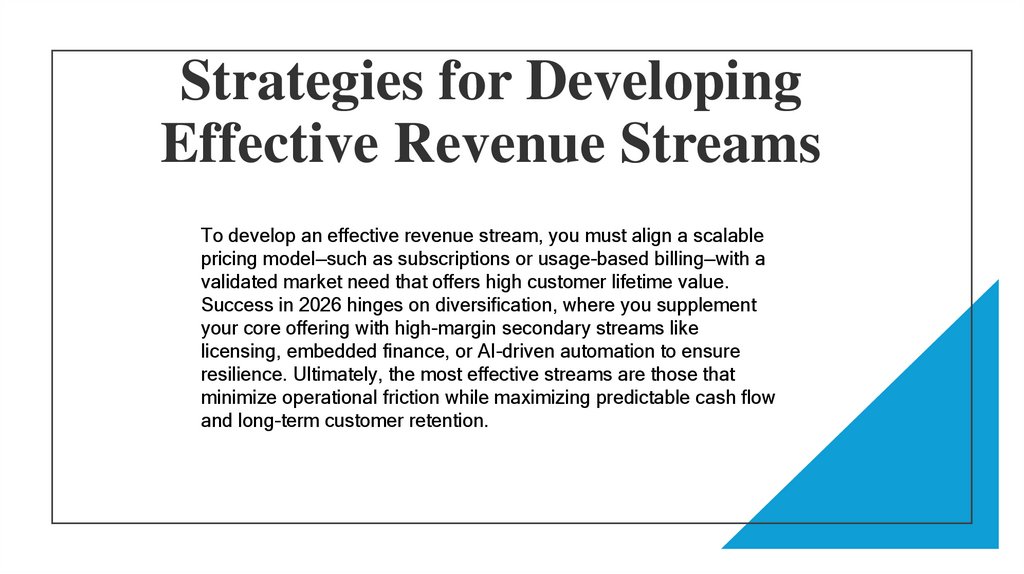 Strategies for Developing Effective Revenue Streams