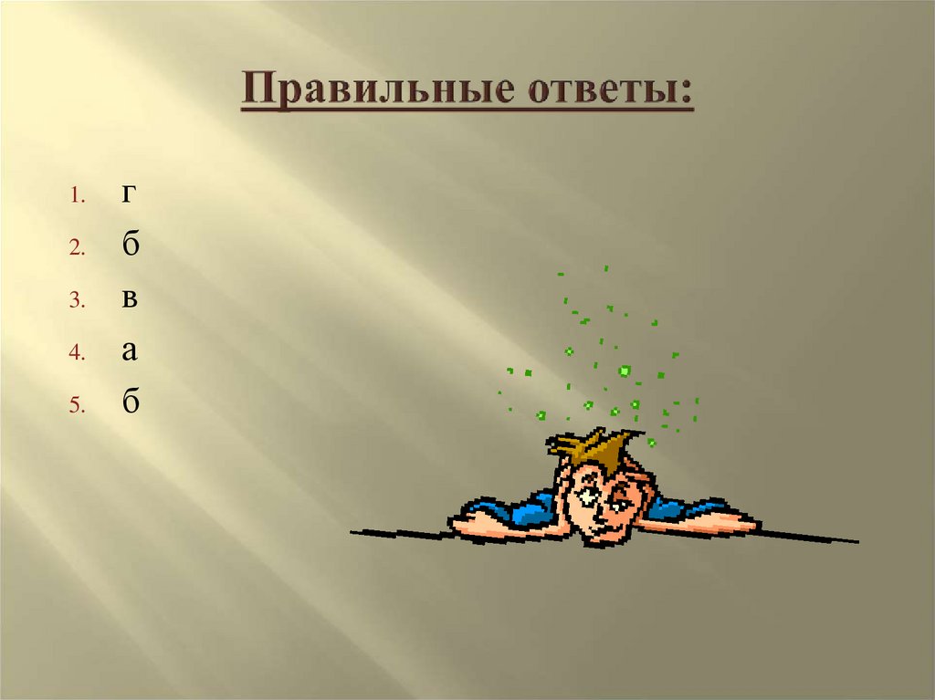 Правильные ответы: