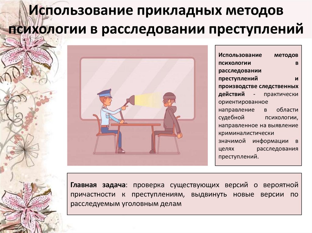 Использование прикладных методов психологии в расследовании преступлений