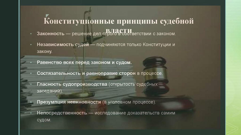 Конституционные принципы судебной власти