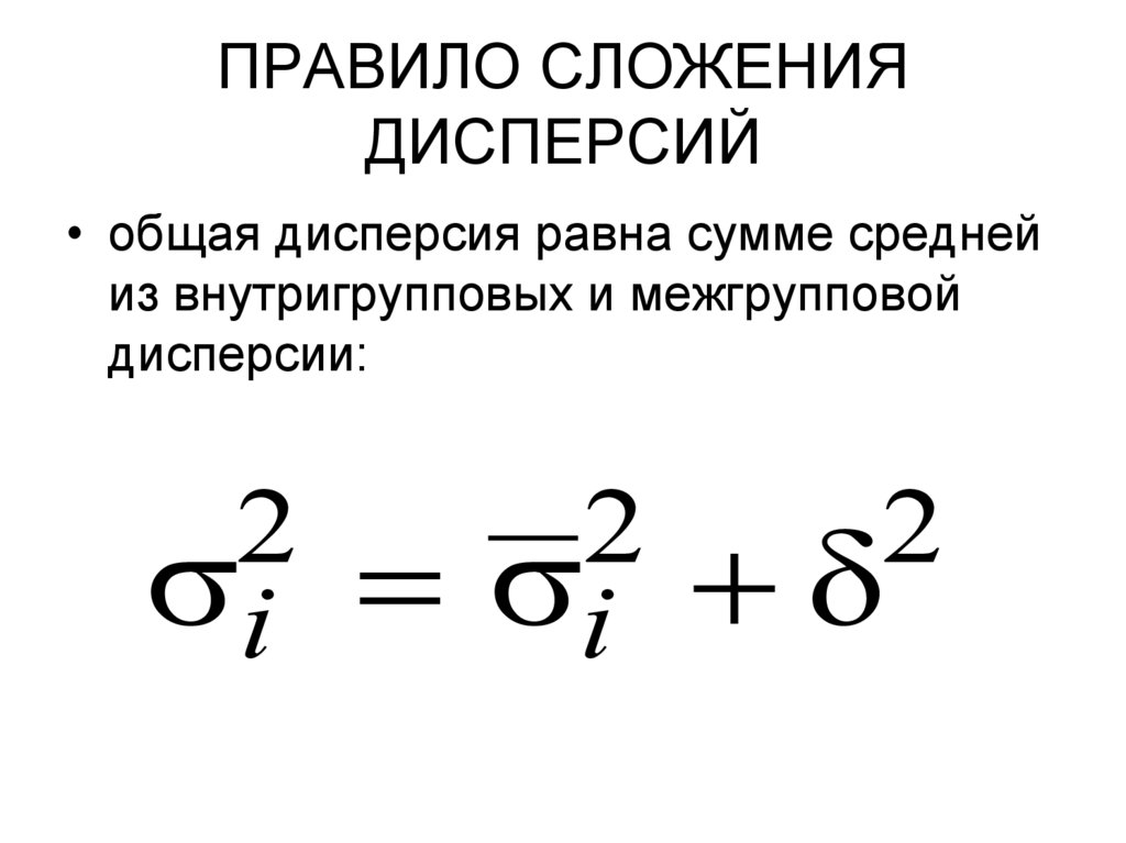 ПРАВИЛО СЛОЖЕНИЯ ДИСПЕРСИЙ