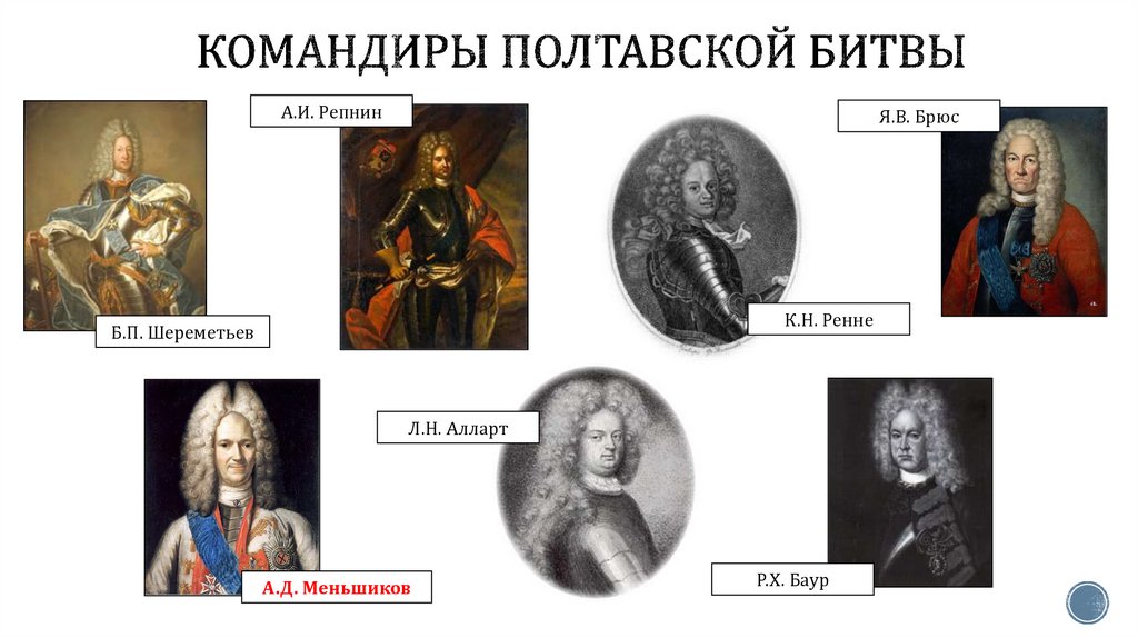 Командиры полтавской битвы